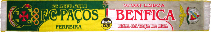 Cachecol Benfica Paços de Ferreira Taça da Liga 2010-11