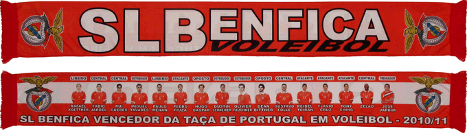 Cachecol Benfica Vencedor Taa de Portugal Voleibol 2010-11