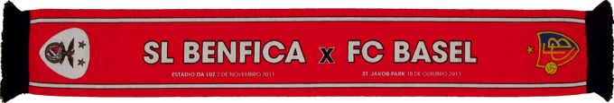 Cachecol Benfica Basileia Liga dos Campees 2011-12