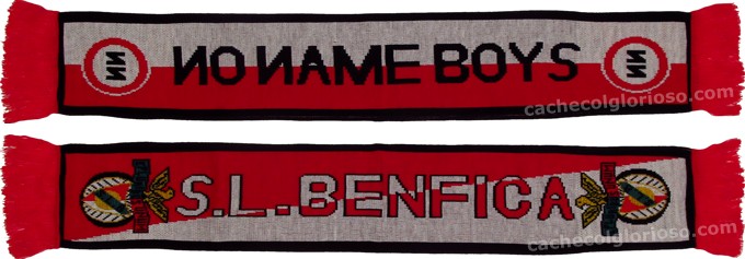 cachecol no name boys sl benfica la franjas vermelhas