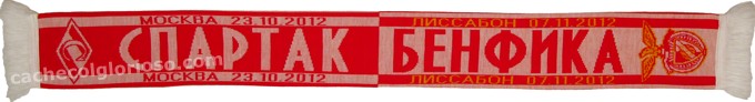 cachecol benfica spartak moscovo liga campeoes 2012-13