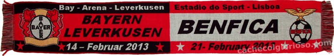 cachecol benfica bayer leverkusen liga europa 2012-13