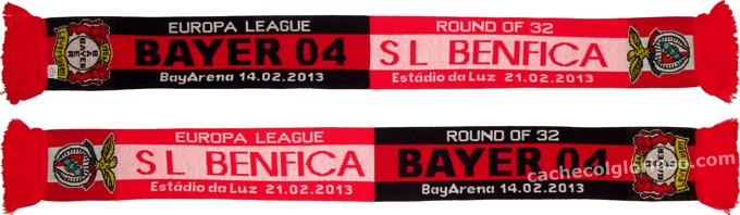 cachecol benfica bayer leverkusen liga europa 2012-13