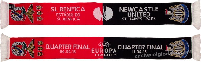 cachecol benfica newcastle liga europa 2012-13