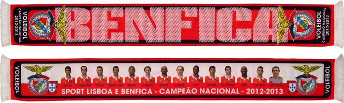 cachecol benfica voleibol campeao nacional 2012-13