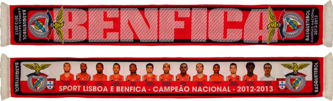 cachecol benfica basquetebol campeao nacional 2012-13