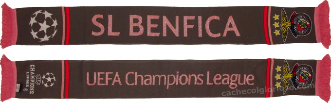 cachecol sl benfica uefa champions league cinza rosa 2013-14