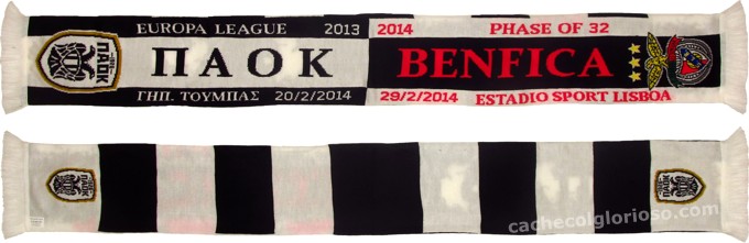 cachecol benfica paok liga europa 2013-14