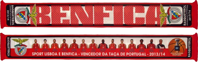 cachecol benfica basquetebol vencedor taca de portugal 2013-14