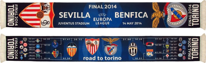 cachecol benfica sevilla final 2014 road to torino