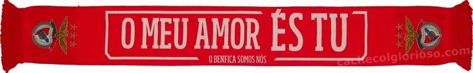 cachecol benfica o meu amor es tu vermelho