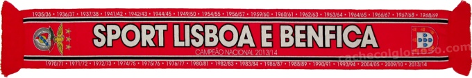 cachecol sport lisboa e benfica campeao 2013-14 vermelho