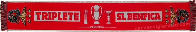 cachecol sl benfica triplete 2013-14