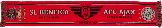 cachecol benfica ajax eusebio cup 2014