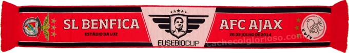 cachecol benfica ajax eusebio cup 2014