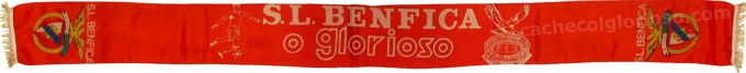 cachecol sl benfica o glorioso poliester vermelho estampado