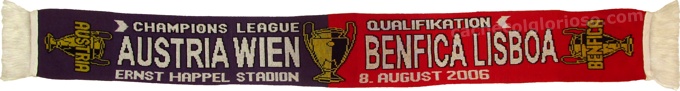 cachecol benfica austria viena liga campeoes 2006-07