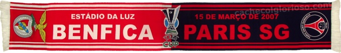 cachecol benfica psg taca uefa 2006-07