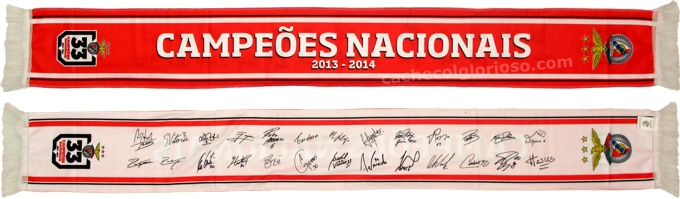 cachecol benfica campeoes nacionais 2013-14 assinaturas