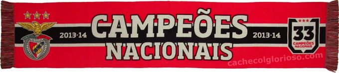 cachecol mega benfica campeoes nacionais 2013-14