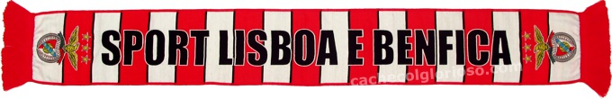cachecol port lisboa e benfica listas vermelhas e brancas