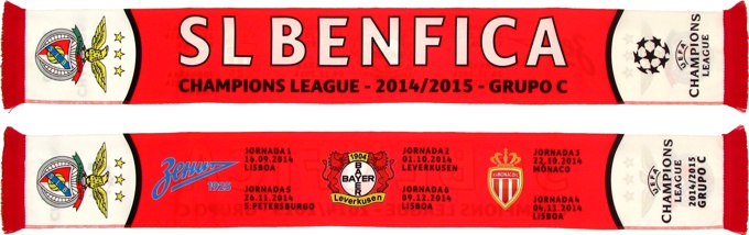 cachecol benfica liga campeoes grupo c 2014-15