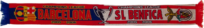 cachecol benfica barcelona liga campeoes 2005-06