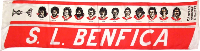 cachecol sl benfica campeao nacional 1976-77