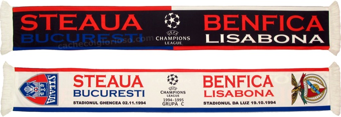 cachecol benfica steaua bucuresti liga campeoes 1994-95