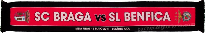 cachecol benfica braga liga europa 2010-11