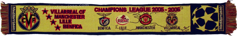 cachecol benfica liga campeoes grupo d 2005-06