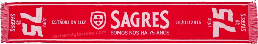 cachecol benfica sagres 75 anos