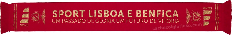 cachecol sport lisboa e benfica 111 anos vermelho