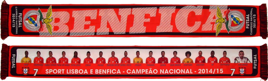 cachecol benfica futsal campeonato 2014-15