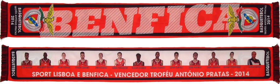 cachecol benfica basquetebol vencedor trofeu antonio pratas 2014