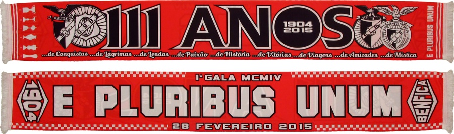 cachecol benfica 111 anos e pluribus unum mcmiv