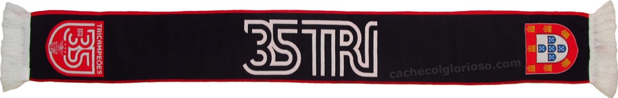 cachecol benfica 35 tri tricampeoes 2015-16 escudo preto