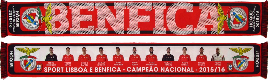 cachecol benfica hoquei campeao nacional 2015-16 atletas