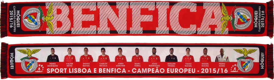 cachecol benfica hoquei campeao europeu 2015-16 atletas