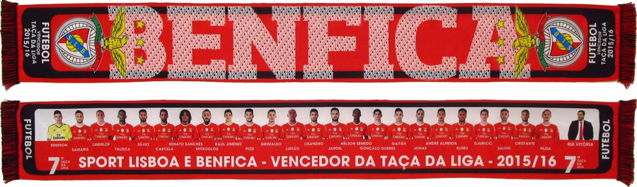 cachecol benfica futebol vencedor taca liga 2015-16 atletas