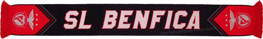 cachecol sl benfica preto pontas vermelhas logo mono ILJ2813