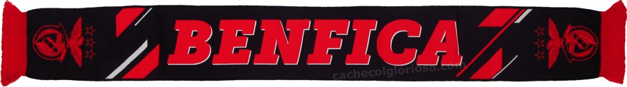 cachecol benfica preto letras vermelhas logo mono ILJ2809