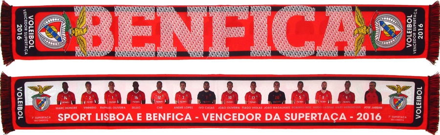 cachecol benfica voleibol vencedor supertaca 2016