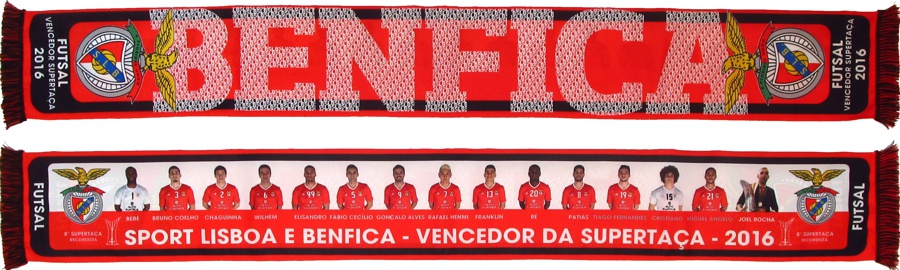 cachecol benfica futsal vencedor supertaca 2016