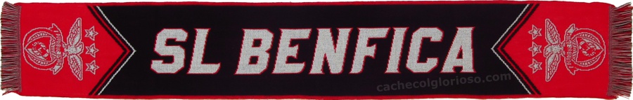 cachecol sl benfica preto pontas vermelhas logo mono econ