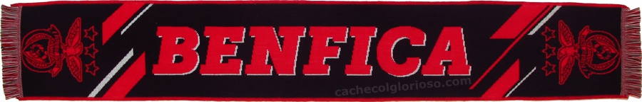 cachecol benfica preto letras vermelhas logo mono econ