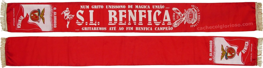 cachecol benfica vermelho serigrafado num grito unissono