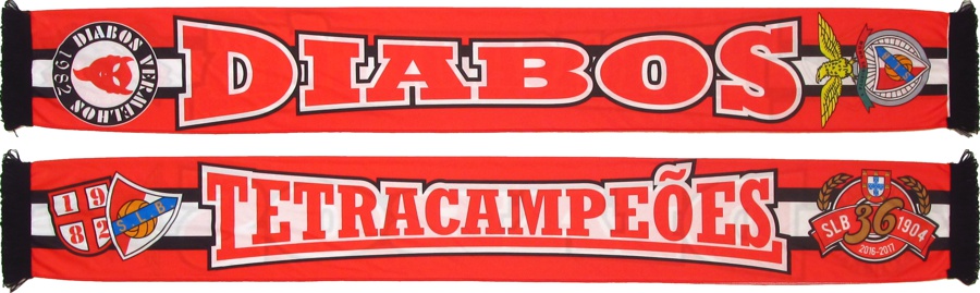 cachecol diabos vermelhos tetracampeoes 2016-17