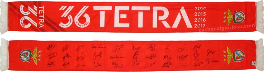 cachecol benfica tetra 36 autografos cofina