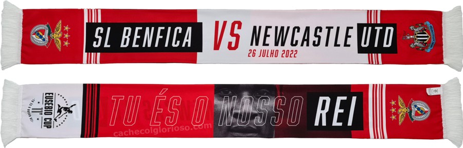 cachecol benfica newcastle eusebio cup 2022